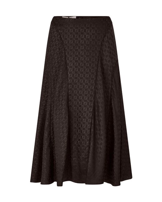 Fendi Brown Flared Long Midi Skirt