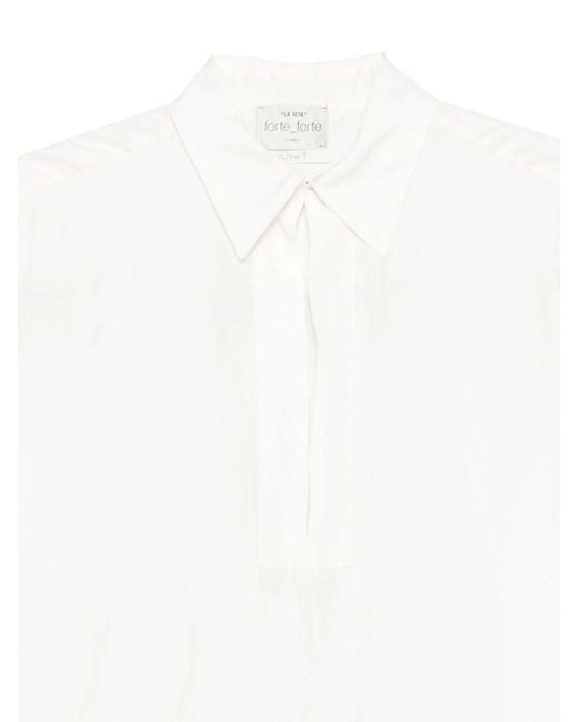 Forte_forte White Long-Sleeved Polo Shirt