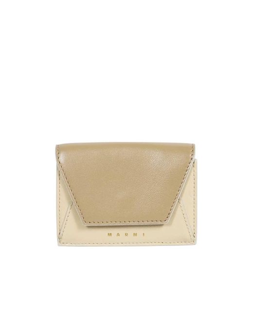 Marni Natural And Leather Tri-Fold Wallet
