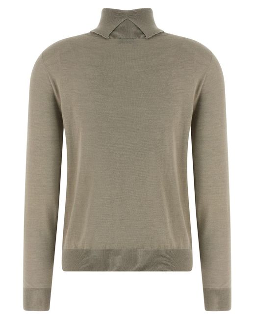 Peserico Green Jewel Pocket Turtleneck Sweater