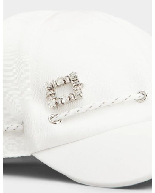 Roger Vivier White Buckle Baseball Cap