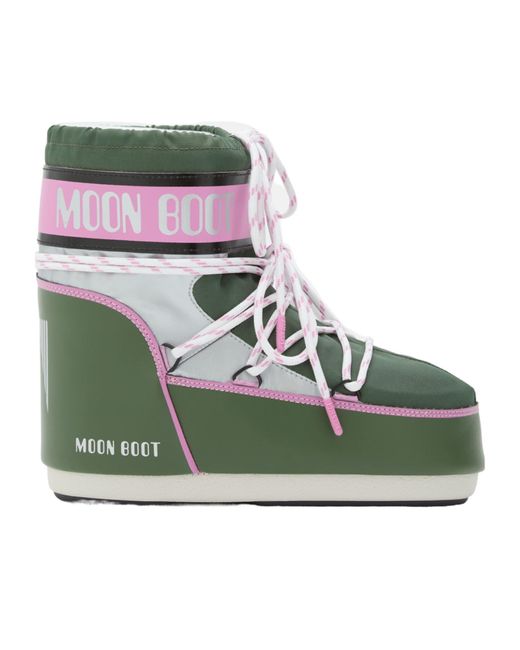 Moon Boot Green Round-Toed Ankle Boots
