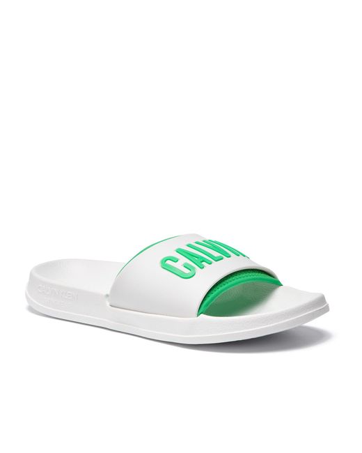 Calvin Klein Green Logo Slippers for men