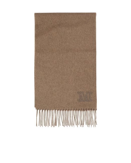 Max Mara Brown Wsdalia Fringed Edge Scarf