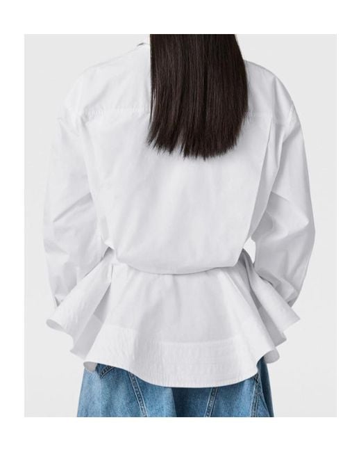 Stella McCartney White Poplin Peplum Shirt