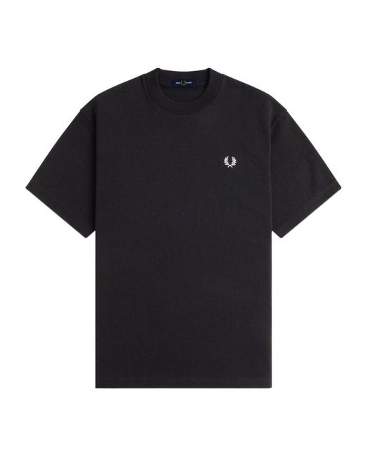 Fred Perry Black Small-Logo Cotton T-Shirt for men