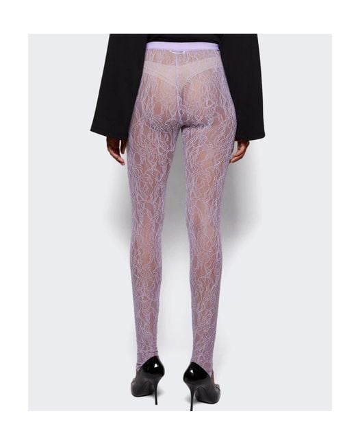 Wardrobe NYC Gray Lace Stirrup Leggings