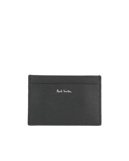 Paul Smith Black Textured Card Holder Wallet for men