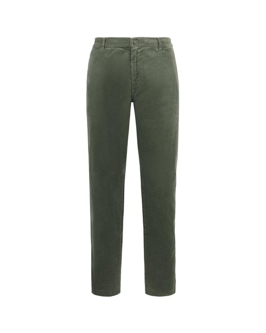 Aspesi Green Low-Top Corduroy Trousers for men