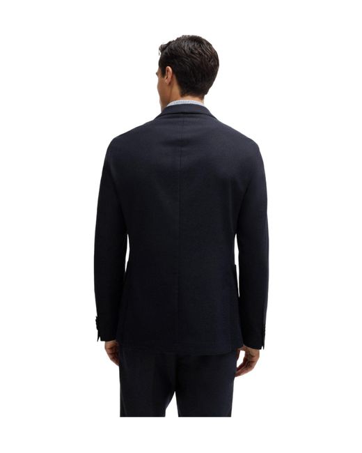 Boss Blue Single-Breasted Blazer for men