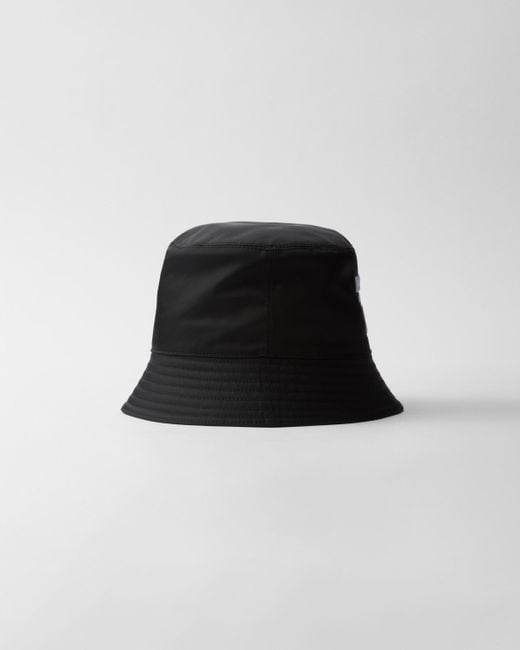 Prada Black Logo-Embroidered Bucket Hat