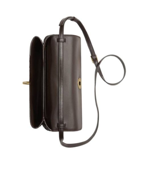 Bottega Veneta Black Intrecciato Knot Lock Crossbody Bag