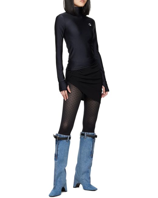 Coperni Black Logo Printed Collar Top