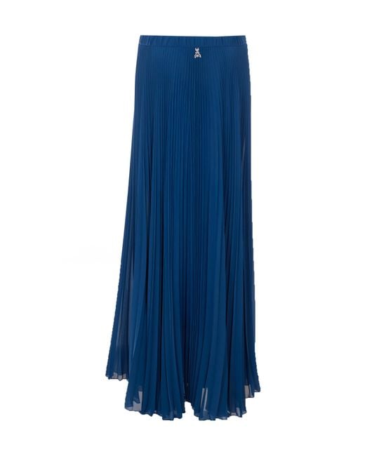 Patrizia Pepe Blue Long Pleated Skirt