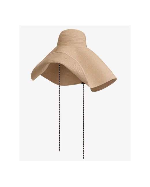 Alaïa Natural Papyrus Woven Wool Hat