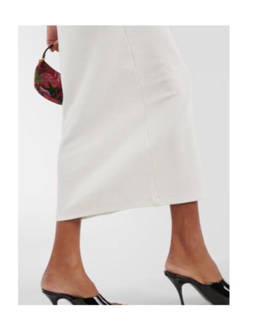 Magda Butrym White Crochet-Trimmed Cotton Midi Dress