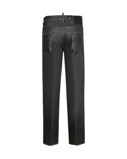 DSquared² Gray Garment-Dyed Straight Leg Jeans for men