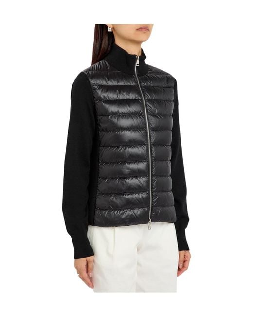 Moncler Black Padded Wool And Nylon Jacket