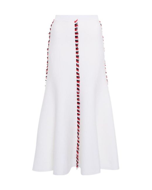 Gabriela Hearst White High-Waisted Midi Skirt