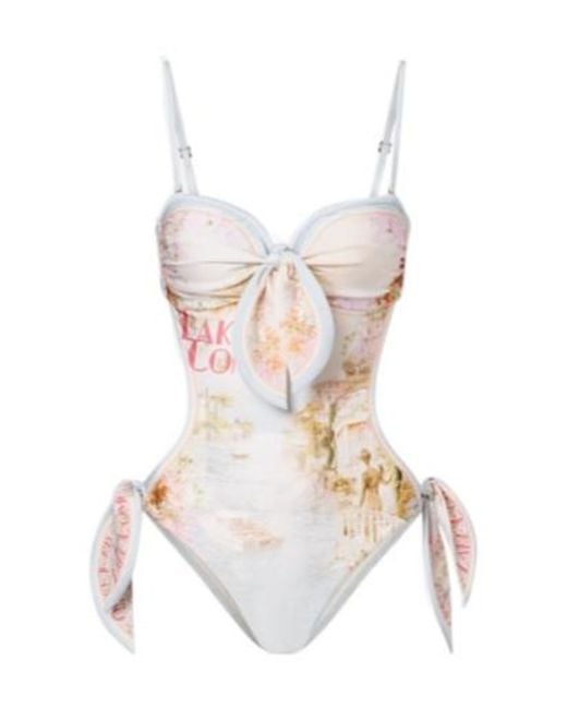 Zimmermann White Printed Swimsuit