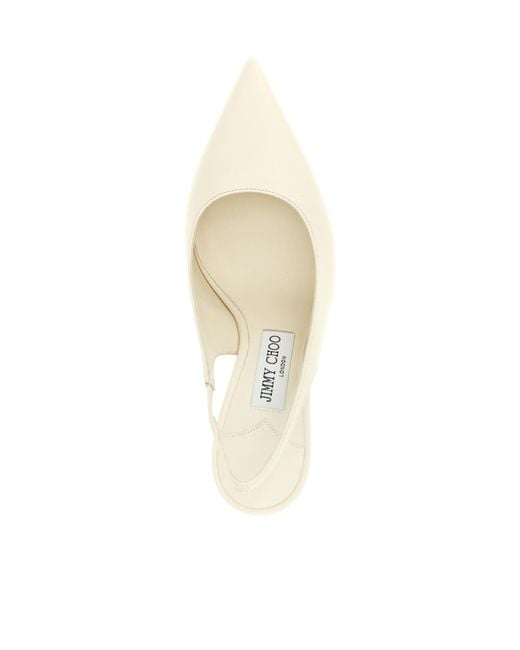 Jimmy Choo White Love 85 Pointed Toe Slingback Pumps