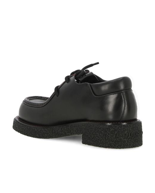 Ferragamo Black Ferragamo Lace-Up Derby Shoes for men
