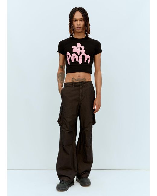 Pam Black Open-Necked Shirt for men