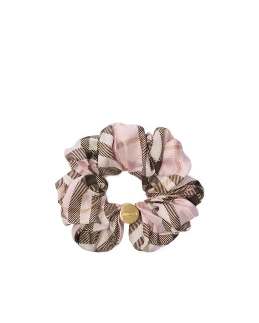 Burberry Pink Checked Elasticated Scrunchie