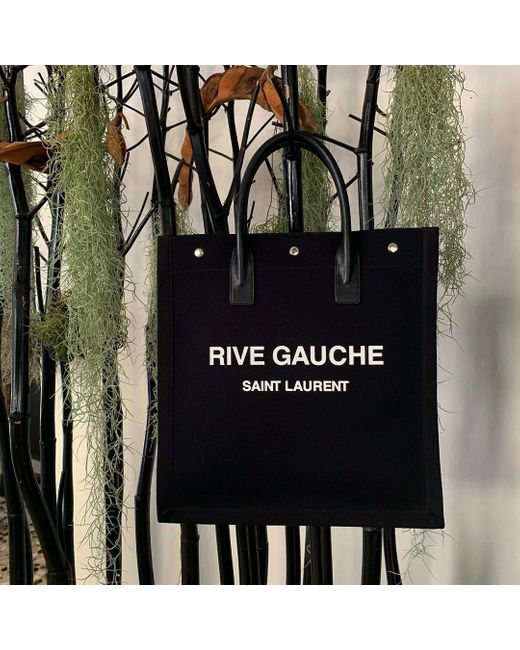 Saint Laurent Black Rive Gauche Tote Bag for men