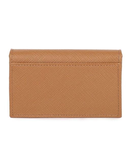 Prada Brown Logo Card Holder