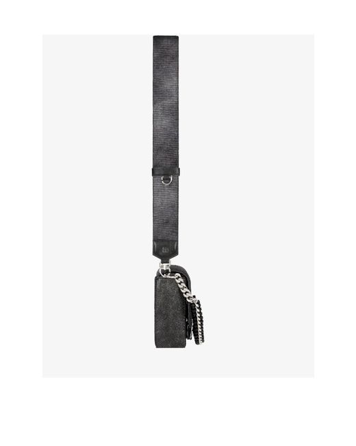 Givenchy Gray Logo Plaque Foldover Top Shoulder Bag