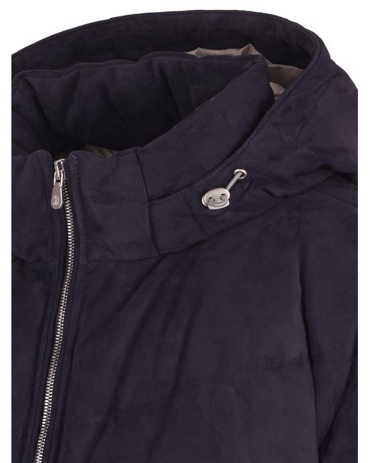 Brunello Cucinelli Blue Padded Down Jacket for men