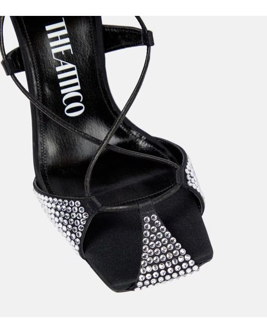 The Attico Black Adele Embellished Sandals