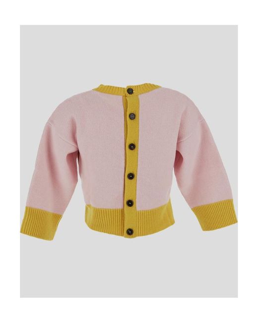 Marni Multicolor Logo-Intarsia Cropped Jumper