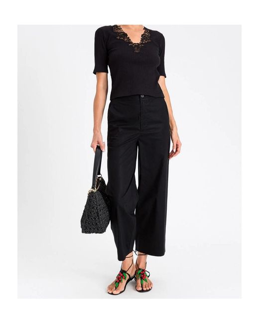 Twinset Black Wide-Leg Trousers