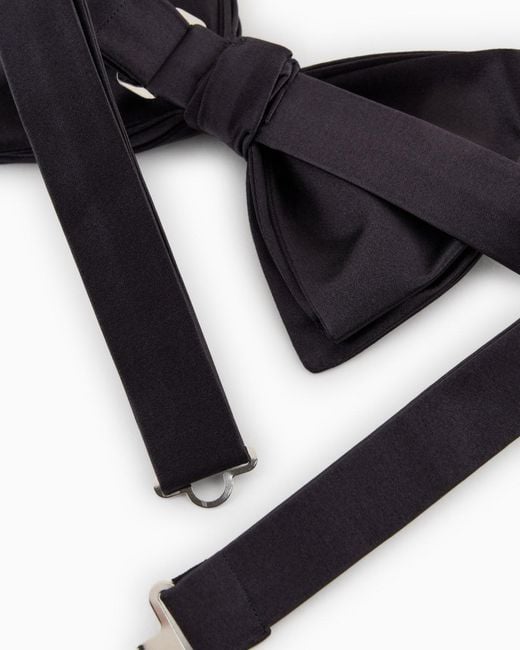 Giorgio Armani Blue Oversize Bow Satin Tie for men