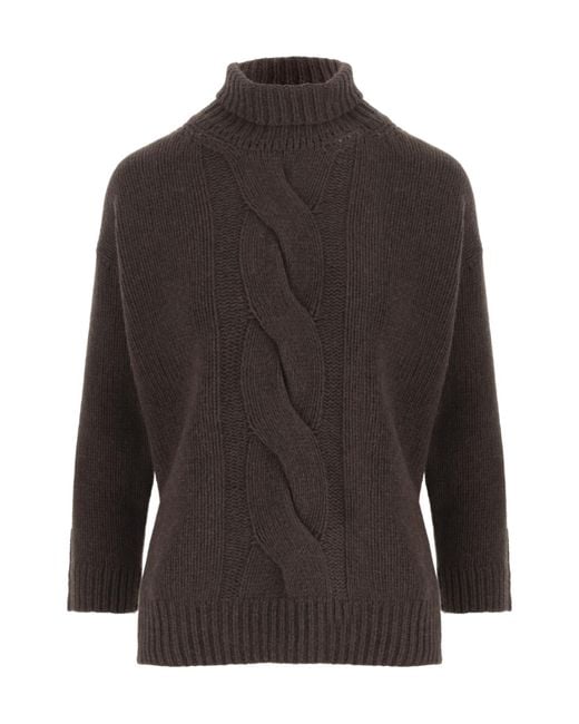 Bruno Manetti Brown Turtleneck Sweater