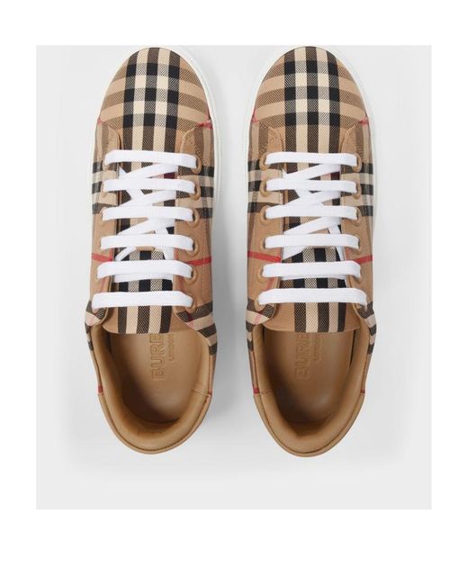 Burberry Brown Vintage Checked Low-Top Sneakers