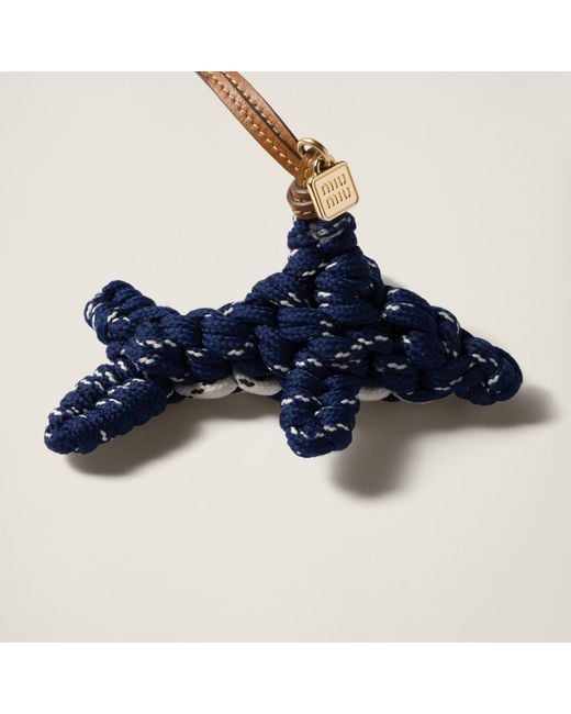 Miu Miu Blue Cord And Leather Trick