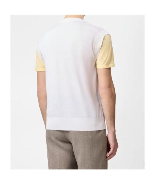 Tod's White Short-Sleeved Knitted T-Shirt for men