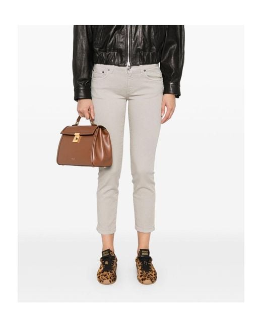 Dondup Gray Belt-Loop Jeans