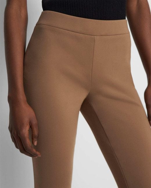 Theory Brown Elastic Waist Casual Pants