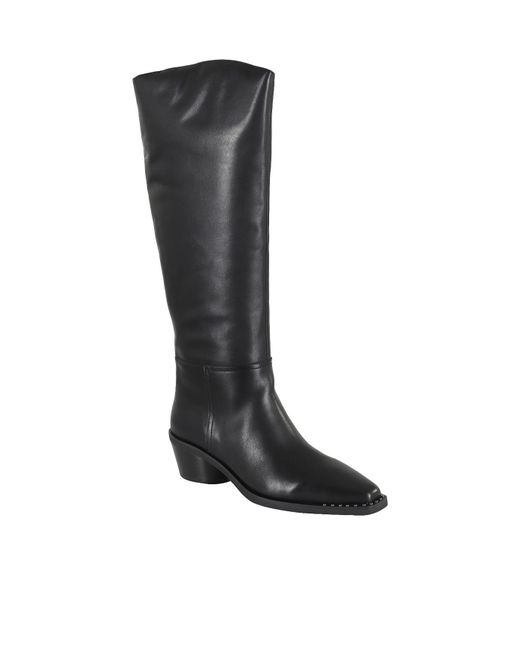 Ash Black Square Toe Boots