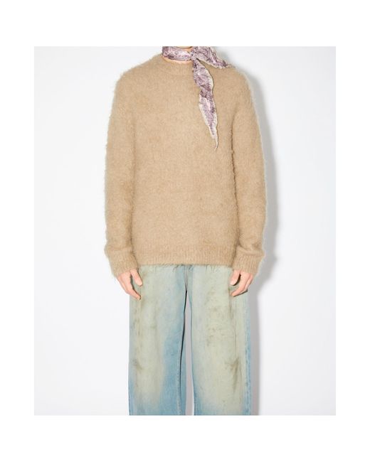 Acne Natural Crewneck Knitted Sweater for men