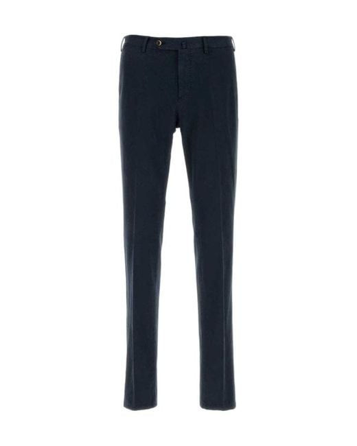 Pt Pantaloni Blue Straight-Leg Casual Trousers for men