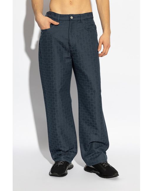 Givenchy Blue Monogram Straight-Leg Jeans for men