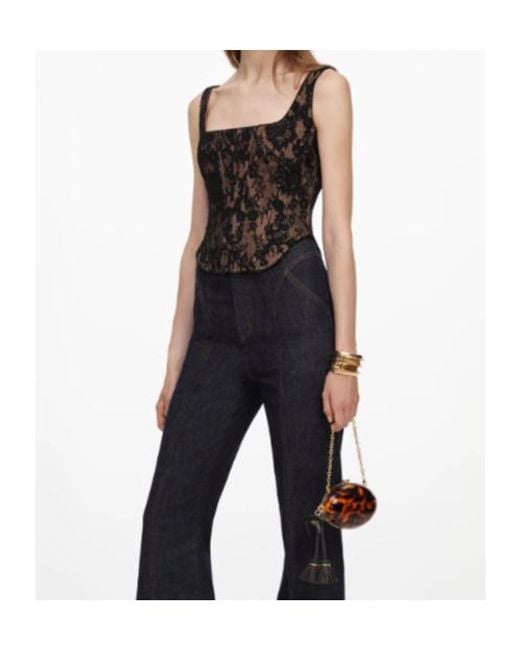 Self-Portrait Black Lace Corset Top