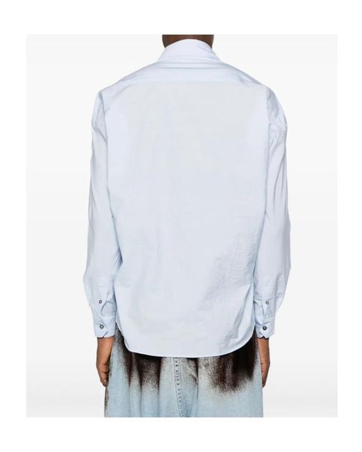 Y. Project Blue Asymmetric Cotton-Blend Shirt for men