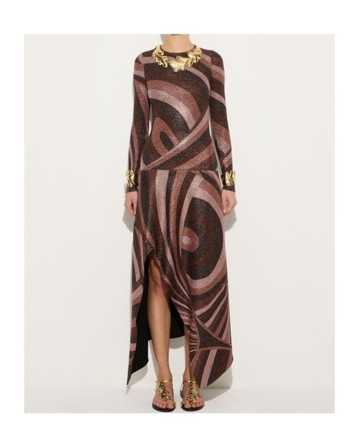 Emilio Pucci Multicolor Iride Print Lurex Jersey Dress