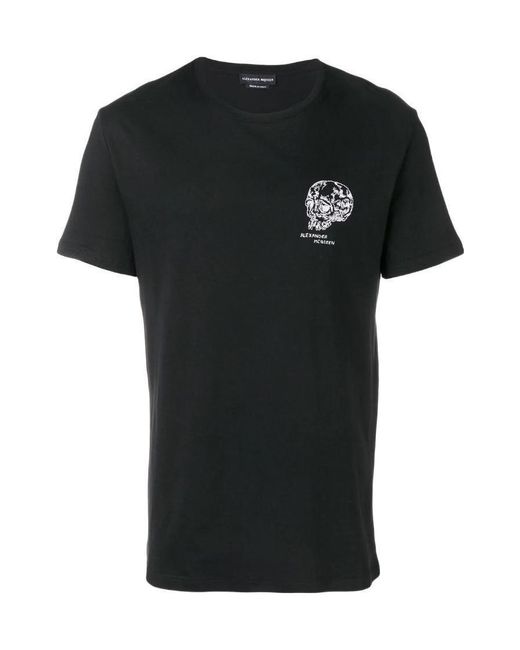 McQueen Black Logo Round-Collar T-Shirt for men